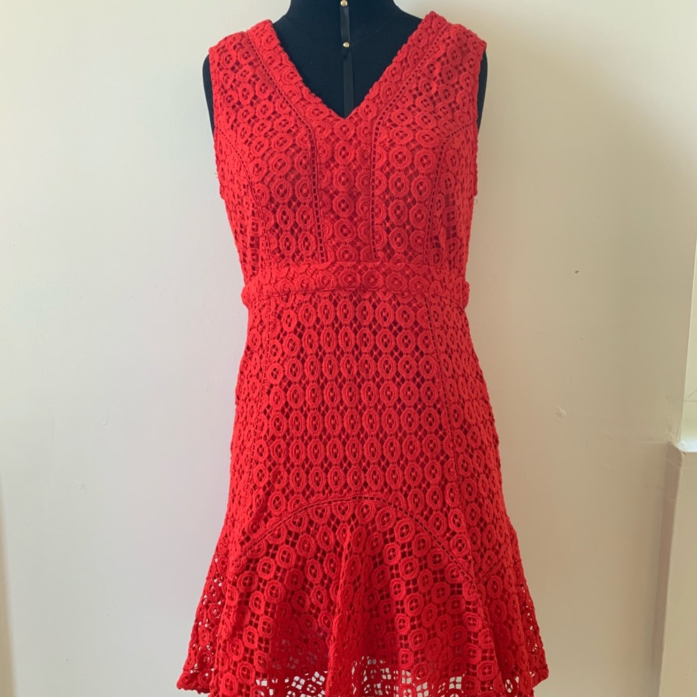 Anthropologie  Red San & soni crochet dress